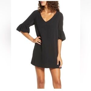 BB Dakota 188960 Womens Power Shift Crepe V-Neck Mini Dress Black Size XS
